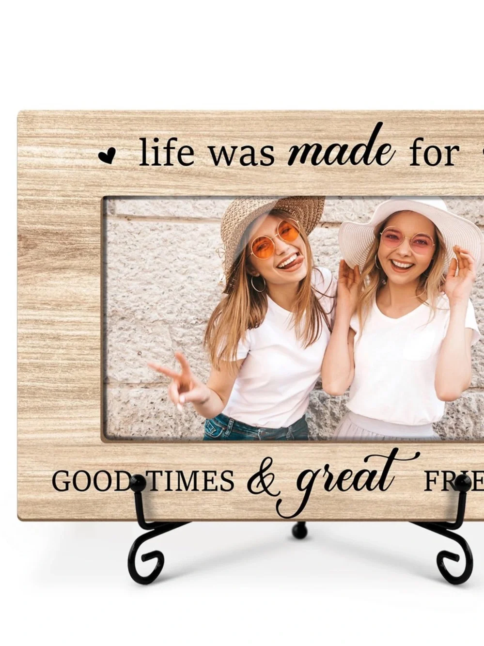 ‘Friends’ Wood Picture Frame with Metal Stand